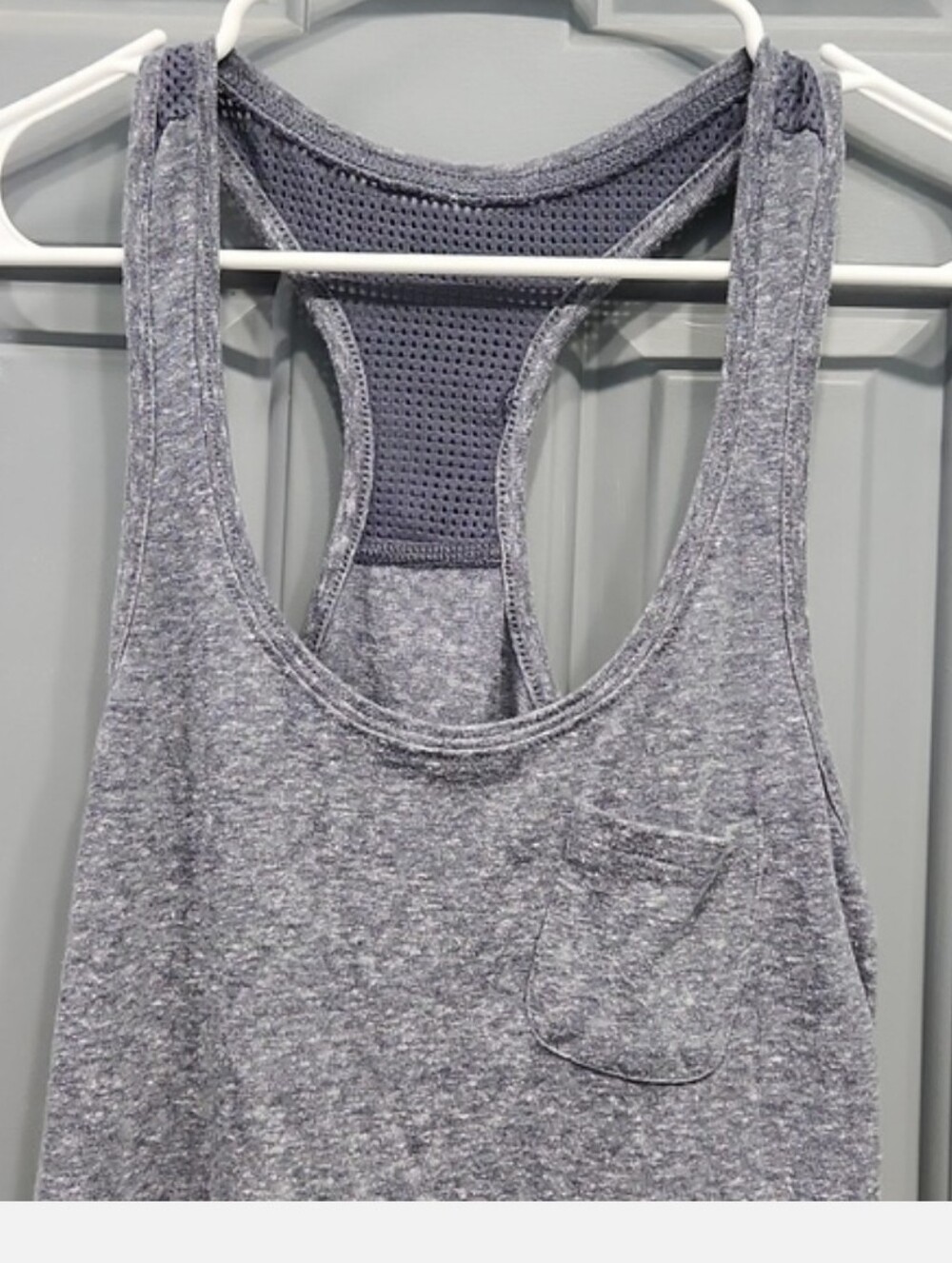 Jockey Gray Mesh Back Tank Top with pocket